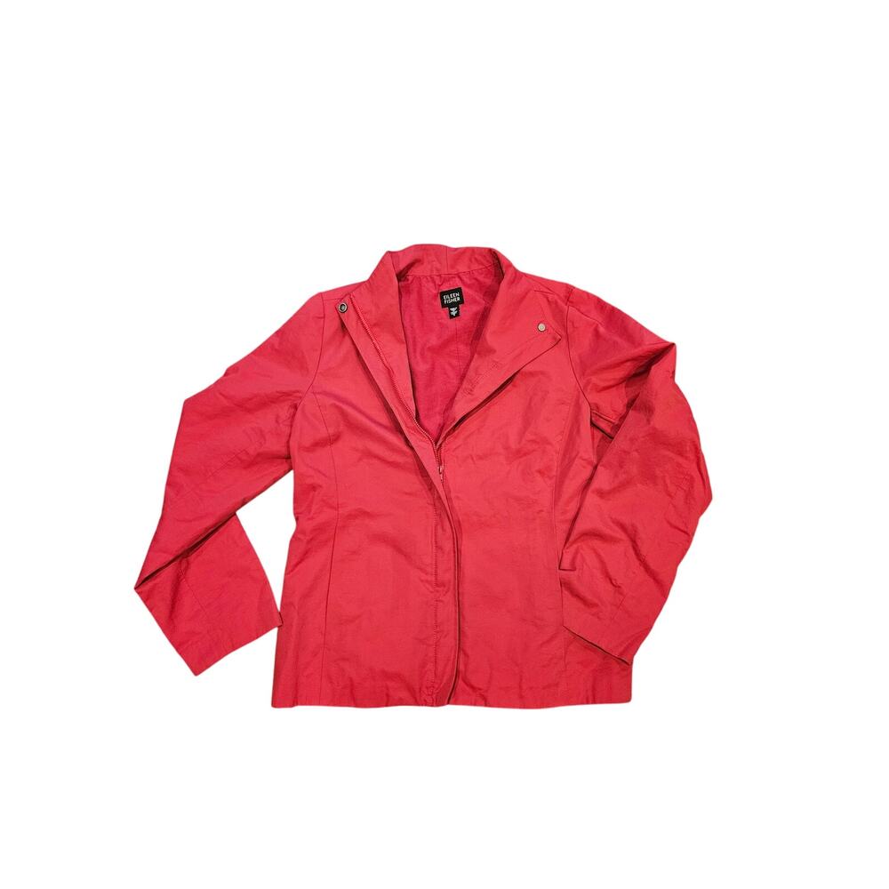 Eileen fisher small pink waist coat nylon rain jacket preppy